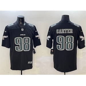 Men's Philadelphia Eagles #98 Jalen Carter Black Fashion New Vapor Untouchable Limited Football Stitched Jersey