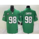 Men's Philadelphia Eagles #98 Jalen Carter Green 2023 F.U.S.E. Vapor Untouchable With C Patch Stitched Football Jersey