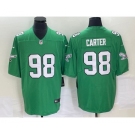 Men's Philadelphia Eagles #98 Jalen Carter Green 2023 Vapor Limited Throwback Jersey