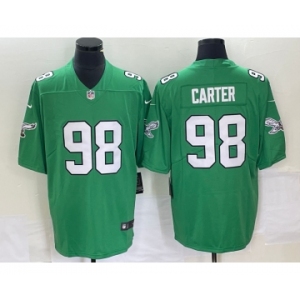 Men's Philadelphia Eagles #98 Jalen Carter Green 2023 Vapor Limited Throwback Jersey