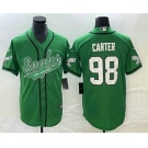 Men's Philadelphia Eagles #98 Jalen Carter Green Cool Base Stitched Baseball Jersey