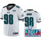 Men's Philadelphia Eagles #98 Robert Quinn Limited White Super Bowl LVII Vapor Jersey