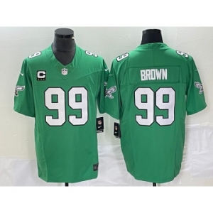 Men's Philadelphia Eagles #99 Jerome Brown Green 2023 F.U.S.E. Vapor Untouchable With C Patch Stitched Football Jersey