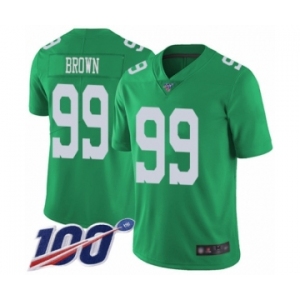 Men's Philadelphia Eagles #99 Jerome Brown Limited Green Rush Vapor Untouchable 100th Season Football Jersey