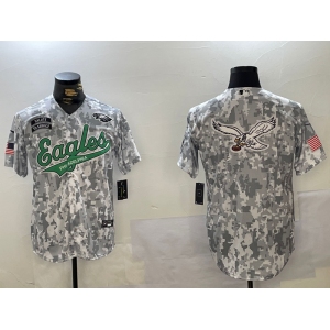 Men's Philadelphia Eagles Blank Arctic Camo 2024 Salute to Service Stitched Baseball Jerseys