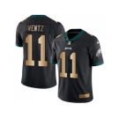 Nike Philadelphia Eagles #11 Carson Wentz Black Men's Stitched NFL Limited Gold Rush Jersey