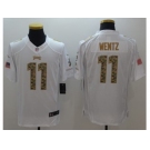 Nike Philadelphia Eagles #11 Carson Wentz White Men's Stitched NFL Limited Salute to Service Jersey