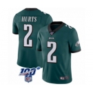 Philadelphia Eagles #2 Jalen Hurts Midnight Green Team Color Vapor Untouchable Limited Player 100th Season Football Jersey