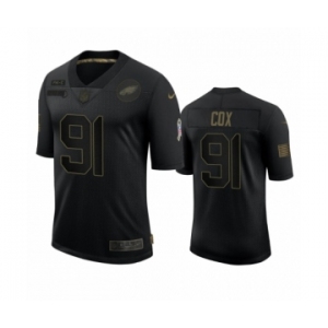 Philadelphia Eagles #91 Fletcher Cox Black 2020 Salute to Service Limited Jersey