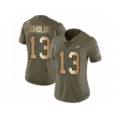 Women Nike Philadelphia Eagles #13 Nelson Agholor Limited Olive Gold 2017 Salute to Service NFL Jersey