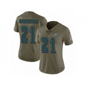 Women Nike Philadelphia Eagles #21 Patrick Robinson Limited Olive 2017 Salute to Service NFL Jersey