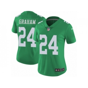 Women Nike Philadelphia Eagles #24 Corey Graham Limited Green Rush Vapor Untouchable NFL Jersey