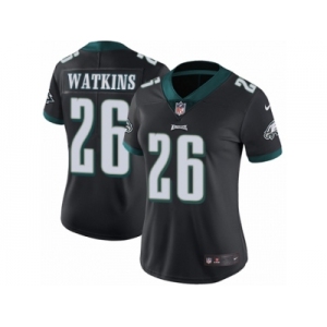 Women Nike Philadelphia Eagles #26 Jaylen Watkins Black Alternate Vapor Untouchable Limited Player NFL Jersey