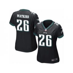 Women Nike Philadelphia Eagles #26 Jaylen Watkins Game Black Alternate NFL Jersey