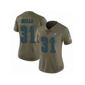 Women Nike Philadelphia Eagles #31 Jalen Mills Limited Olive 2017 Salute to Service NFL Jersey