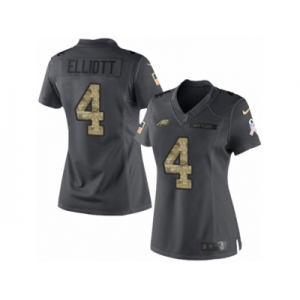 Women Nike Philadelphia Eagles #4 Jake Elliott Limited Black 2016 Salute to Service NFL Jersey