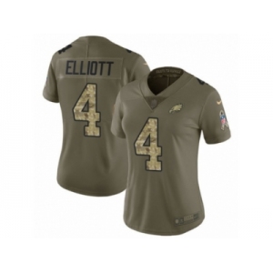 Women Nike Philadelphia Eagles #4 Jake Elliott Limited Olive Camo 2017 Salute to Service NFL Jersey