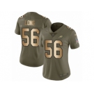 Women Nike Philadelphia Eagles #56 Chris Long Limited Olive Gold 2017 Salute to Service NFL Jersey