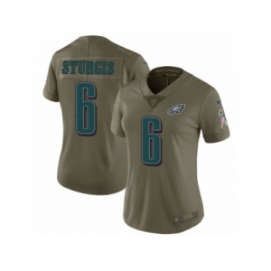 Women Nike Philadelphia Eagles #6 Caleb Sturgis Limited Olive 2017 Salute to Service NFL Jersey