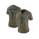 Women Nike Philadelphia Eagles #7 Ron Jaworski Limited Olive 2017 Salute to Service NFL Jersey