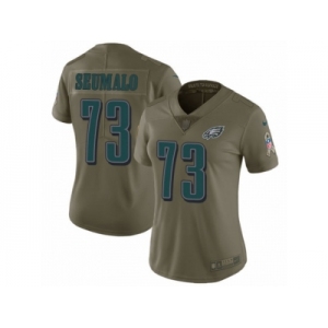 Women Nike Philadelphia Eagles #73 Isaac Seumalo Limited Olive 2017 Salute to Service NFL Jersey