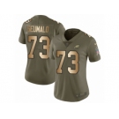 Women Nike Philadelphia Eagles #73 Isaac Seumalo Limited Olive Gold 2017 Salute to Service NFL Jersey