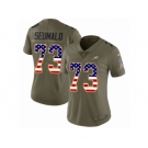 Women Nike Philadelphia Eagles #73 Isaac Seumalo Limited Olive USA Flag 2017 Salute to Service NFL Jersey