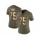 Women Nike Philadelphia Eagles #75 Vinny Curry Limited Olive Gold 2017 Salute to Service NFL Jersey