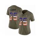 Women Nike Philadelphia Eagles #75 Vinny Curry Limited Olive USA Flag 2017 Salute to Service NFL Jersey