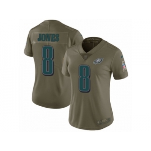 Women Nike Philadelphia Eagles #8 Donnie Jones Limited Olive 2017 Salute to Service NFL Jersey