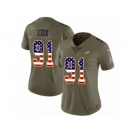 Women Nike Philadelphia Eagles #91 Fletcher Cox Limited Olive USA Flag 2017 Salute to Service NFL Jersey