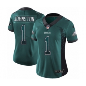 Women's Nike Philadelphia Eagles #1 Cameron Johnston Limited Green Rush Drift Fashion NFL Jersey