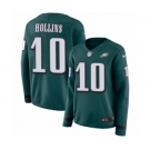 Women's Nike Philadelphia Eagles #10 Mack Hollins Limited Green Therma Long Sleeve NFL Jersey