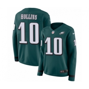 Women's Nike Philadelphia Eagles #10 Mack Hollins Limited Green Therma Long Sleeve NFL Jersey