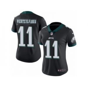 Women's Nike Philadelphia Eagles #11 Carson Wentz Limited Black Rush Wentzylvania NFL Jersey