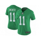 Women's Nike Philadelphia Eagles #11 Carson Wentz Limited Green Rush NFL Jersey