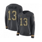 Women's Nike Philadelphia Eagles #13 Nelson Agholor Limited Black Salute to Service Therma Long Sleeve NFL Jersey