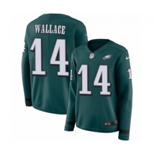 Women's Nike Philadelphia Eagles #14 Mike Wallace Limited Green Therma Long Sleeve NFL Jersey