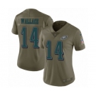 Women's Nike Philadelphia Eagles #14 Mike Wallace Limited Olive 2017 Salute to Service NFL Jersey