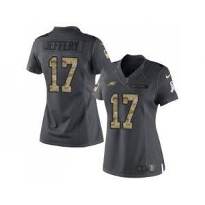 Women's Nike Philadelphia Eagles #17 Alshon Jeffery Black Stitched NFL Limited 2016 Salute to Service Jersey