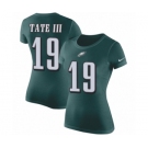 Women's Nike Philadelphia Eagles #19 Golden Tate III Green Rush Pride Name & Number T-Shirt