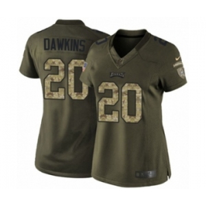 Women's Nike Philadelphia Eagles #20 Brian Dawkins Limited Green Salute to Service NFL Jersey