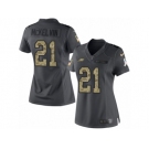 Women's Nike Philadelphia Eagles #21 Leodis McKelvin Limited Black 2016 Salute to Service NFL Jersey