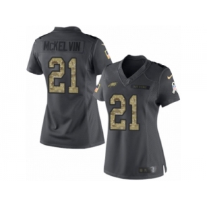 Women's Nike Philadelphia Eagles #21 Leodis McKelvin Limited Black 2016 Salute to Service NFL Jersey