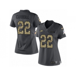 Women's Nike Philadelphia Eagles #22 Nolan Carroll Limited Black 2016 Salute to Service NFL Jersey