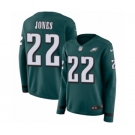 Women's Nike Philadelphia Eagles #22 Sidney Jones Limited Green Therma Long Sleeve NFL Jersey