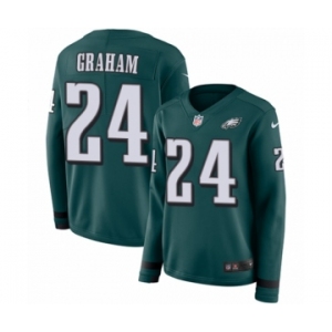 Women's Nike Philadelphia Eagles #24 Corey Graham Limited Green Therma Long Sleeve NFL Jersey