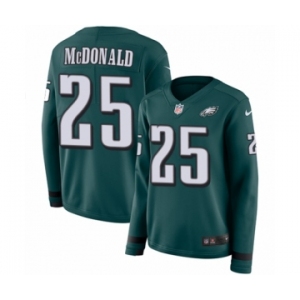 Women's Nike Philadelphia Eagles #25 Tommy McDonald Limited Green Therma Long Sleeve NFL Jersey