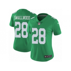 Women's Nike Philadelphia Eagles #28 Wendell Smallwood Limited Green Rush NFL Jersey