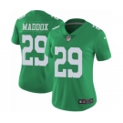 Women's Nike Philadelphia Eagles #29 Avonte Maddox Limited Green Rush Vapor Untouchable NFL Jersey